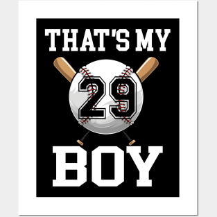That's My Boy #29 Baseball Jersey Number 29 Baseball Dad Father's Day Posters and Art